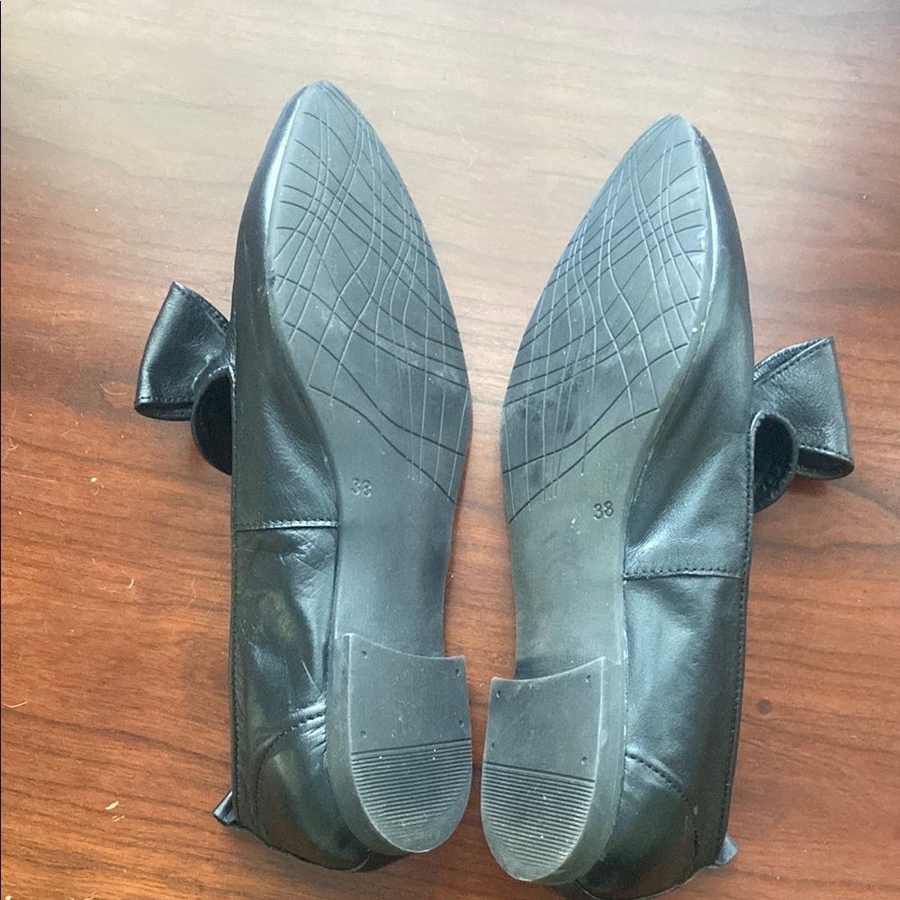 Bueno Black Pointed Toe Flats with Bow - image 6